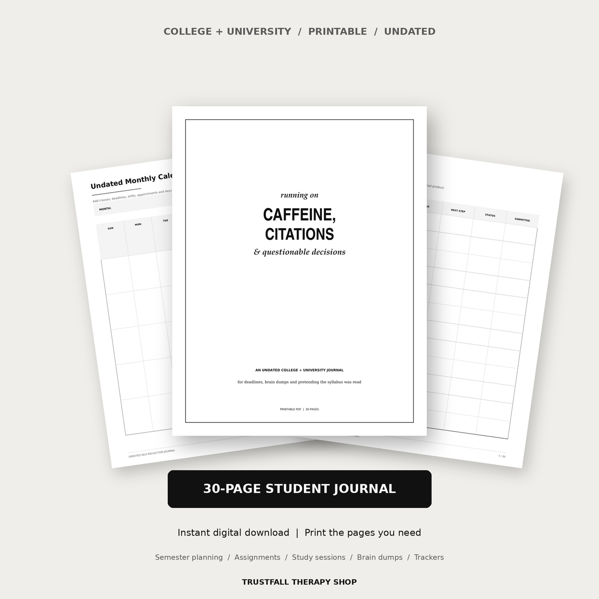 “Running on caffeine, citations & questionable decisions” Student Academic Agenda