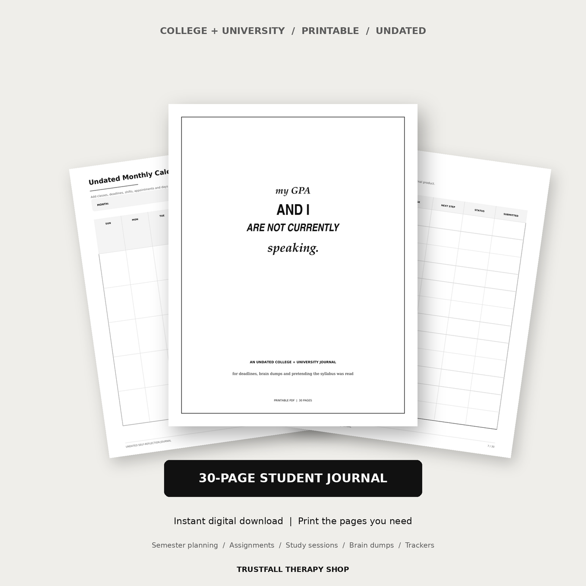 “ My GPA and I, are currently not speaking” Student Academic Agenda